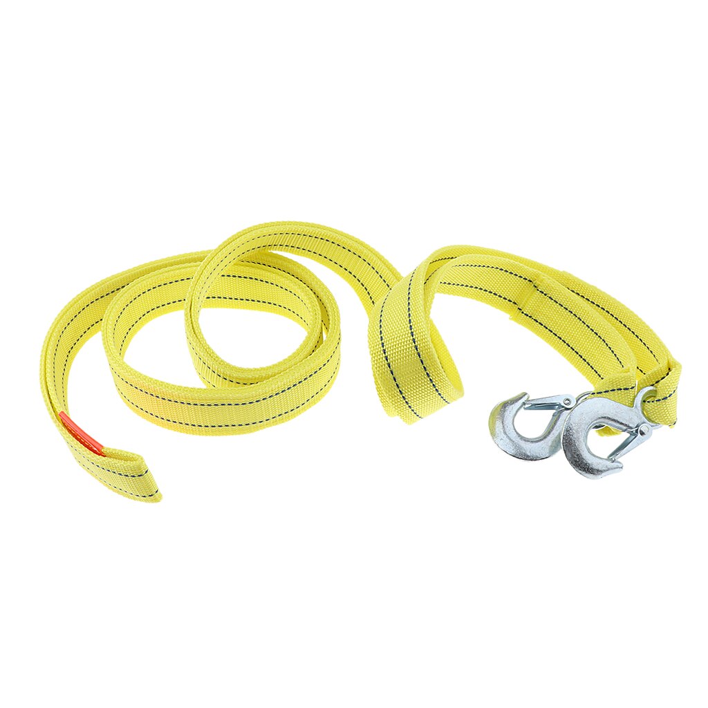 Car Trailer Rope Tow Rope Road Recovery Tow Strap w/Hooks 5 Tons,4 Meters - Truck Accessory
