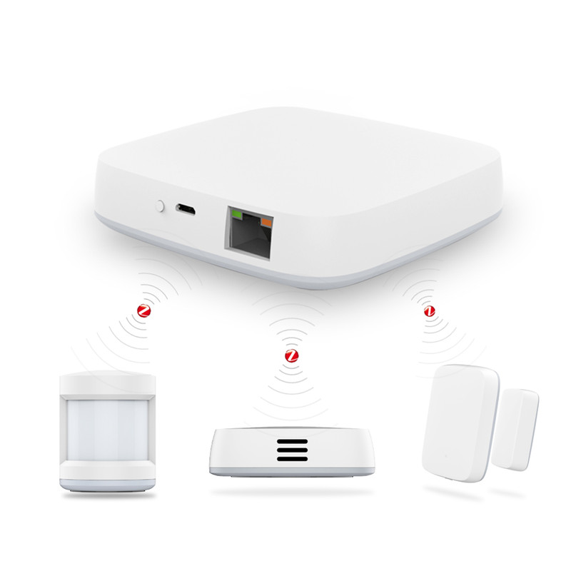 Smart Gateway Hub Home Automation Scene Tuya Zigbee Security Alarm Kit PIR Door&Window Temperature&Humidity Sensor Smart Life