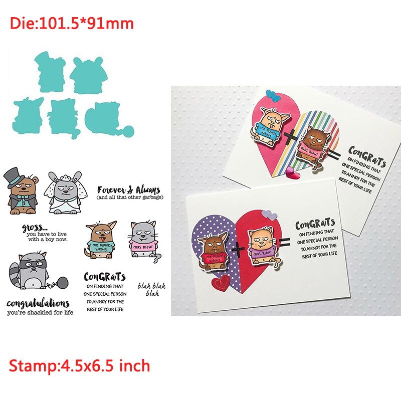 Ensemble d'animaux drôles de petits monstres assortis aux mots tampons et matrices en silicone transparents pour le scrapbooking et la fabrication de cartes d'album photo diy: 6