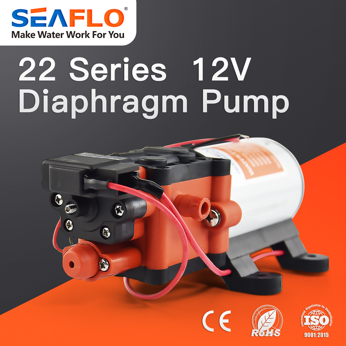 SEAFLO 1.3 GPM 60 PSI Automatic Marine Water Diaphragm Pump 12V Self Priming Electric Yacht Boat Marine RV Caravan High Pressure