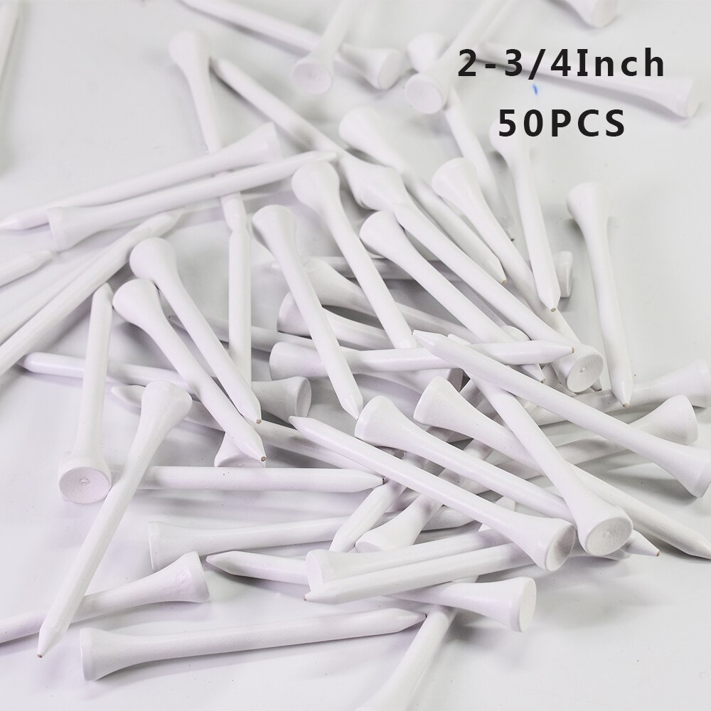 100Pcs Hard Wood Golf Tees for Golf Swing Practice Accessories Unbreakable Wooden Tee Golf Ball Training 42 54 70 83 mm White: 70mm 50Pcs White