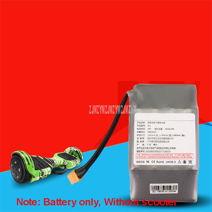 36V Electric Self Balancing Scooter Hoverboard Lithium Battery Pack For 6.5/8/10 inch Child Skateboard Mileage 75/130/180min