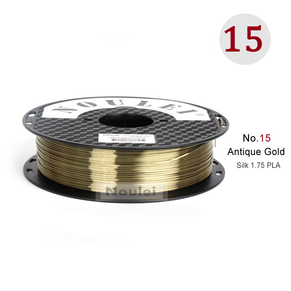 Noulei 3D Print Gloeidraad 1.75 Mm Pla Zijdeachtige Goud 0.5Kg Zijde Als Voelen Rijke Glans Koper Gouden Zilver 500G Printer Materialen: Antique Gold