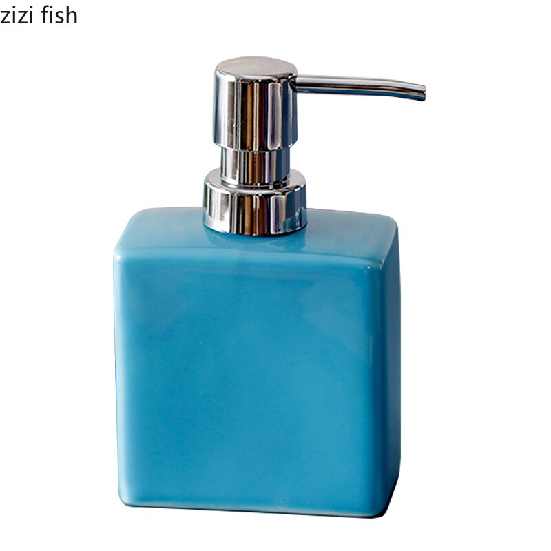 280/320ml Square Ceramic Bottle Liquid Soap Dispensers Shampoo Lotion Shower Gel Pump Bottles for Hand Simple Lotion Bottle