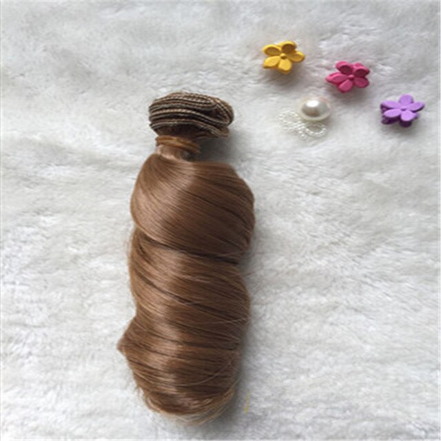 15*100cm Extension Doll Wigs Hair Toy Natural Color Curly Doll Hair for Dolls Wigs Accessories Handmade Clothing Doll Wigs: F