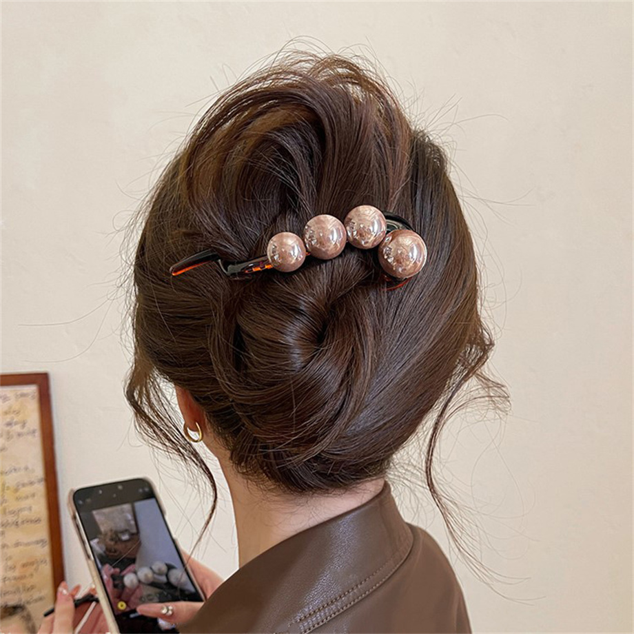 Pinzas para el cabello con perlas elegantes para mujer, pasadores de horquilla, adorno para el cabello dulce, diadema, coleta, accesorios para el cabello de