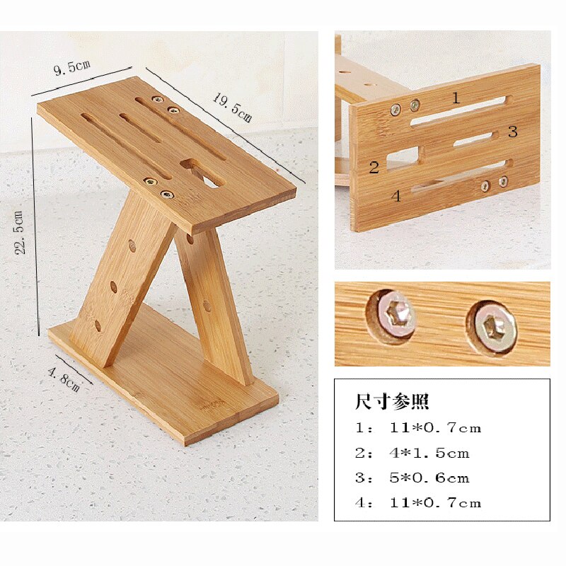 Multifunctional Knife Holder Natural Bamboo Kitchen Supplies Knife Storage Bamboo Holders Chef Knife Block Universal Knife: Light Yellow