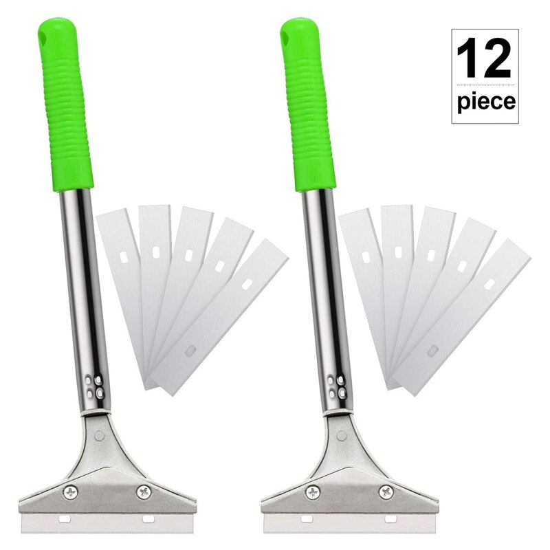 30cm Tile Scraper Floor Scraper, Used to Remove Wallpaper, 2 Pieces of Self-Adhesive Glue, Paint Floor Glue, Green