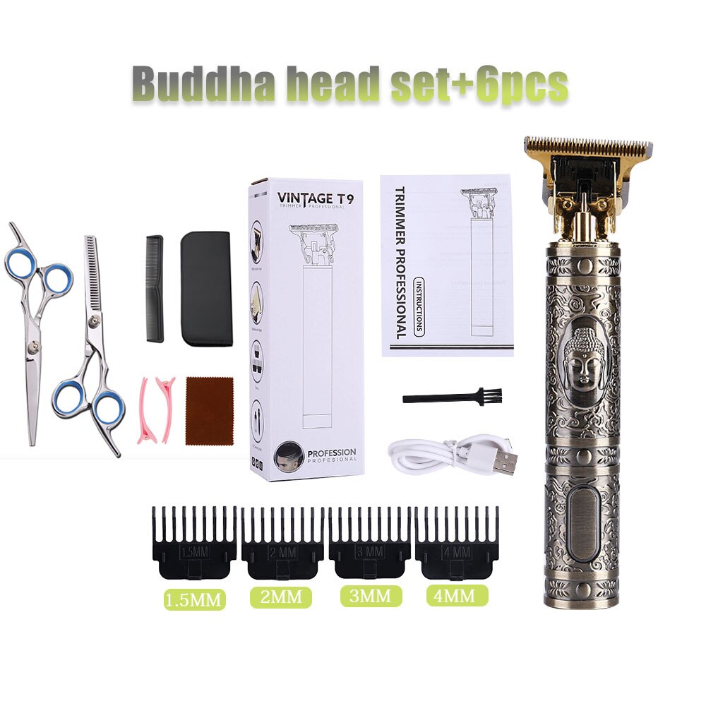 Recharge Clipper Hair Mower Haircut Machine Portable Trimmer Cutter Electric Formen Beard Shaver Hairstyle Cutting: Buddha head 2