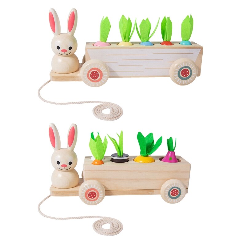 Holzkarotten-ernte-puzzle, formenzuordnungsbrett, realistisches spielzeug, gehirntraining, lernspielzeug