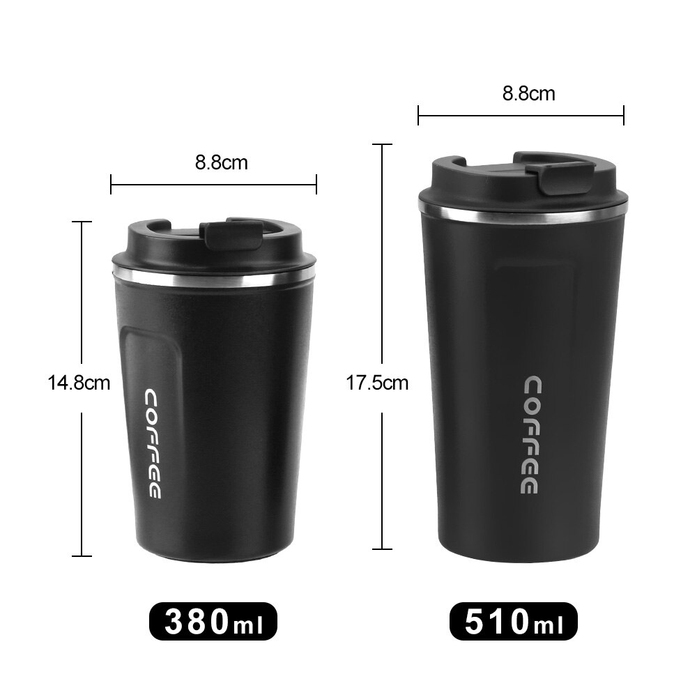 380/510ml resor termokopp bil termos mugg dubbel rostfritt stål 304 kaffemugg läckagesäker termosmugg för