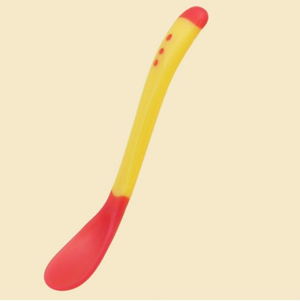4 couleurs de Détection de Température Cuillère pour Enfants Garçons Filles Silicone Cuillère D'alimentation Cuillères Bébé Bambin Couverts Directe: Yellow Spoon