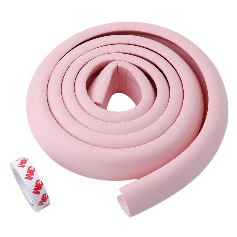 Productos de seguridad para niños, Protector de muebles de borde de mesa de vidrio, barra de choque de Horror, Protector de choque de espuma de esquina, Protector de colisión de 200cm: pink