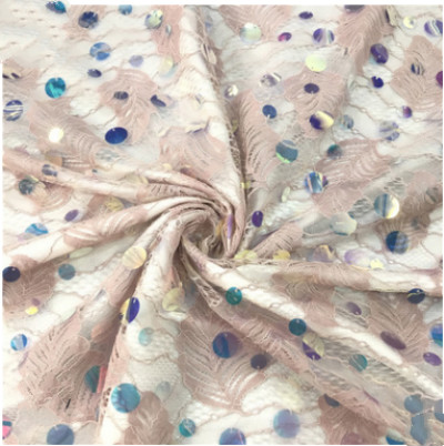 1 verftet 18mm paljett blondere stoff til våren og sommeren kvinners kjole kostyme blond stoff: Rosa