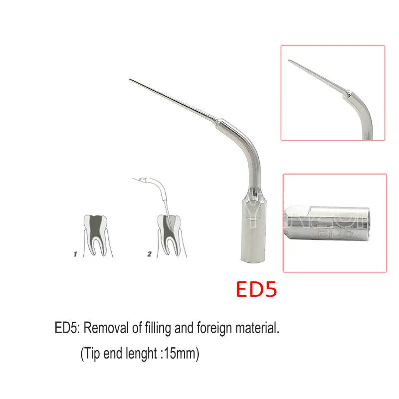 Puntas de escalador ultrasónico Dental, compatibles con escalador ultrasónico Satelec/DTE ED1/ED2/ED3/ED4/ ED5, 1 ud.: Plata