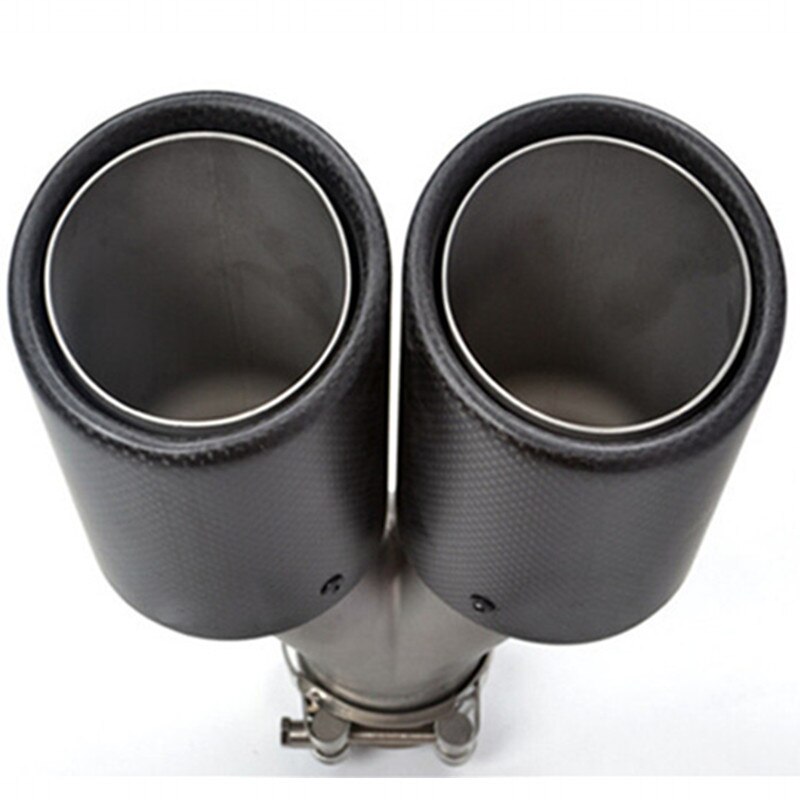 1PCS Universal DUAL Exhaust Tip Matt carbon fiber exhaust pipe tail quad exhaust muffler tip