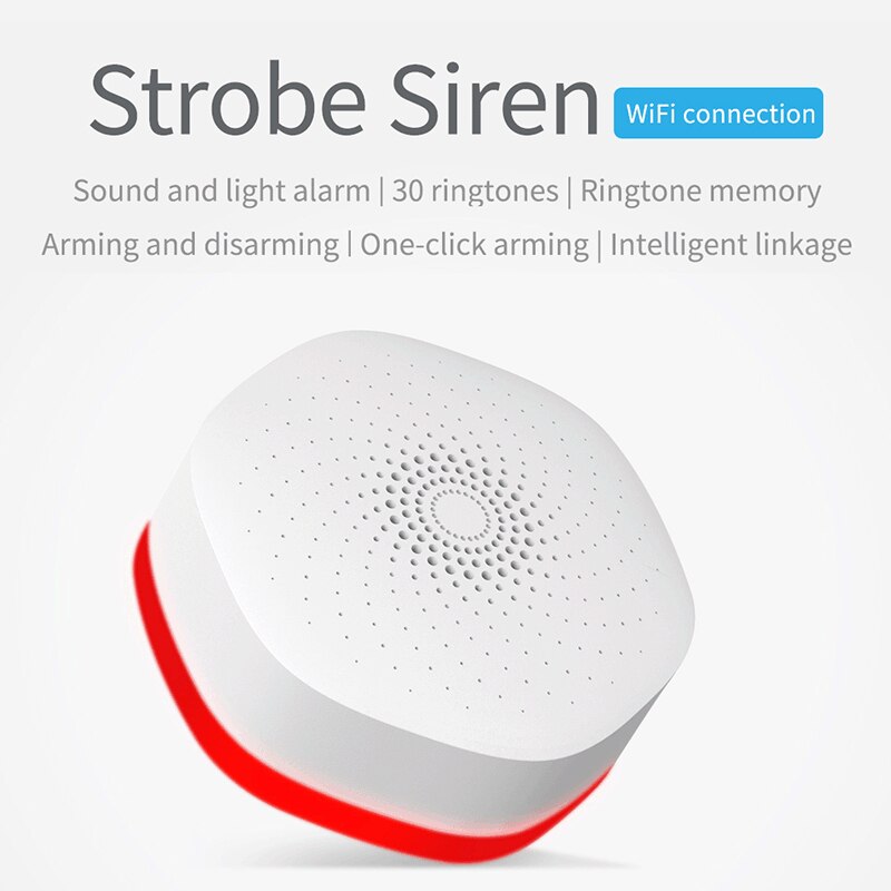 Tuya Smart Alarm Wifi Sound and Light Alarm App Remote Control Smart Home Linkage Control Home Security Assistant US Regulations