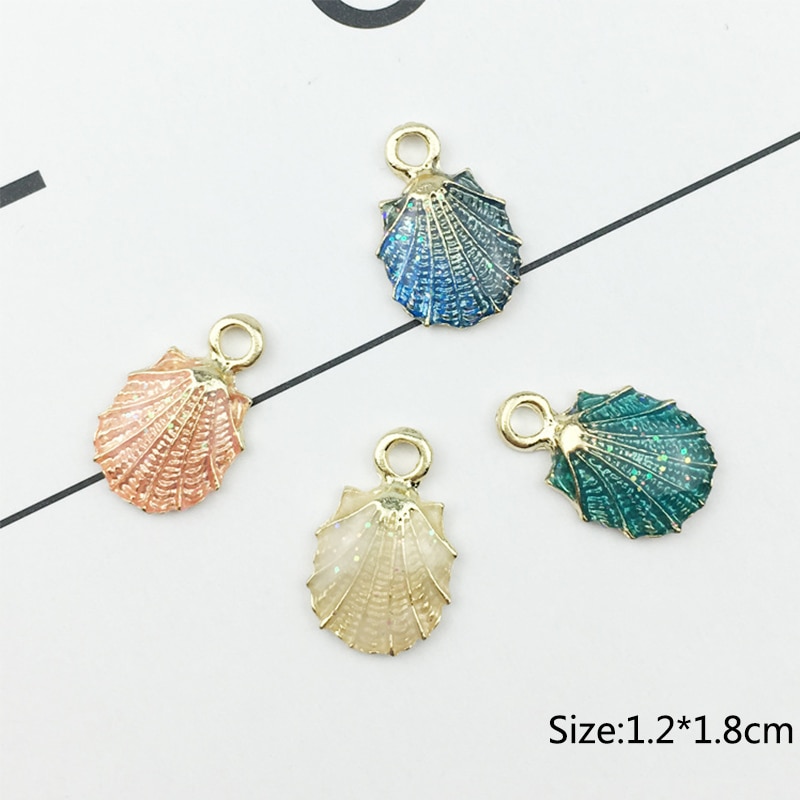 13 teile/satz Schmuck Tropfen Öl Conch Seestern Sea Shell Legierung Anhänger DIY Armband Ohrringe Handgemachte Zubehör