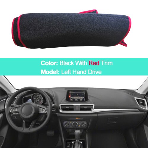 Car Inner Dashboard Cover Dash Mat Carpet Cushion Sun Shade For Mazda 3 Mazda3 M3 Axela BM LHD RHD: Red