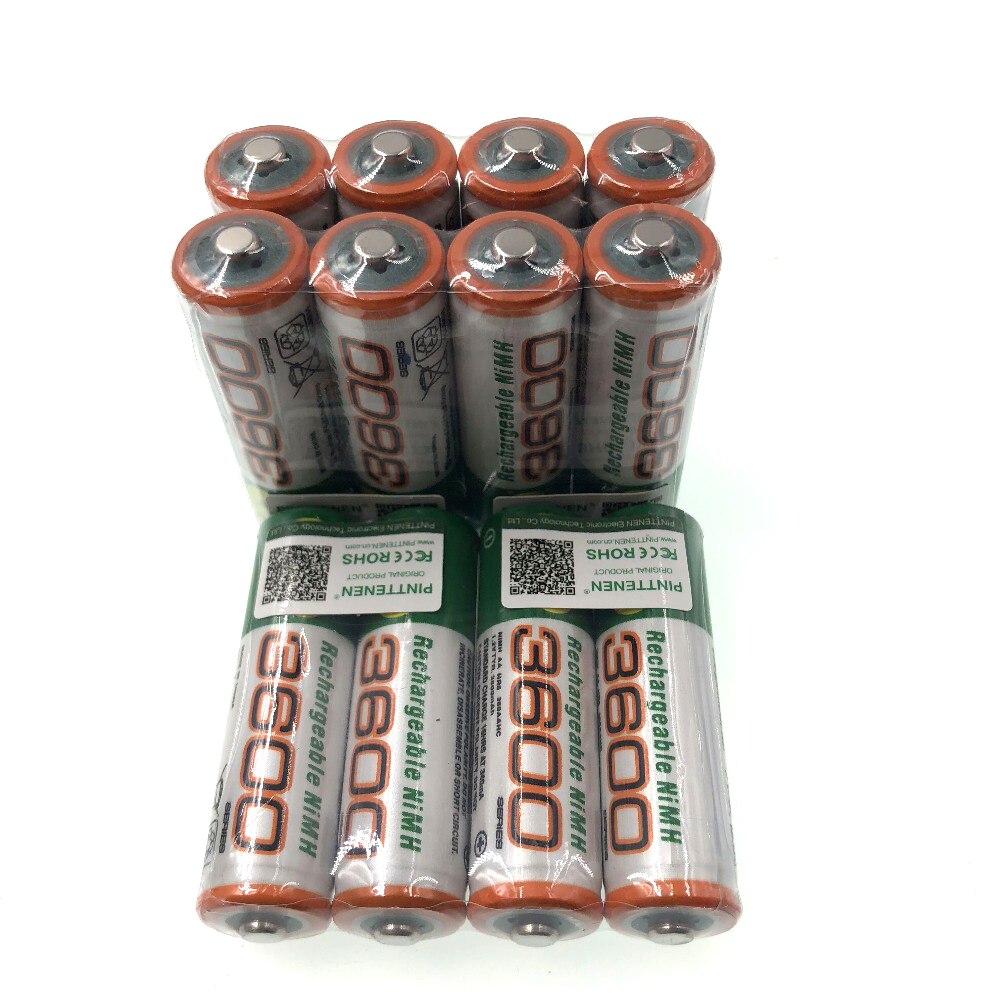 Aa 3600 mah 1.2v litium løve oppladbare li-ion batterier og ledet lommelykt,