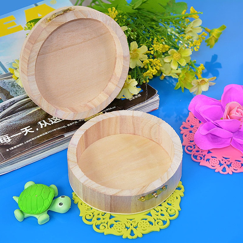 Natural Wood Small Wooden Box with Lid and Lock Jewerally Storage Box Wedding Table Box Makeup Organizer Box