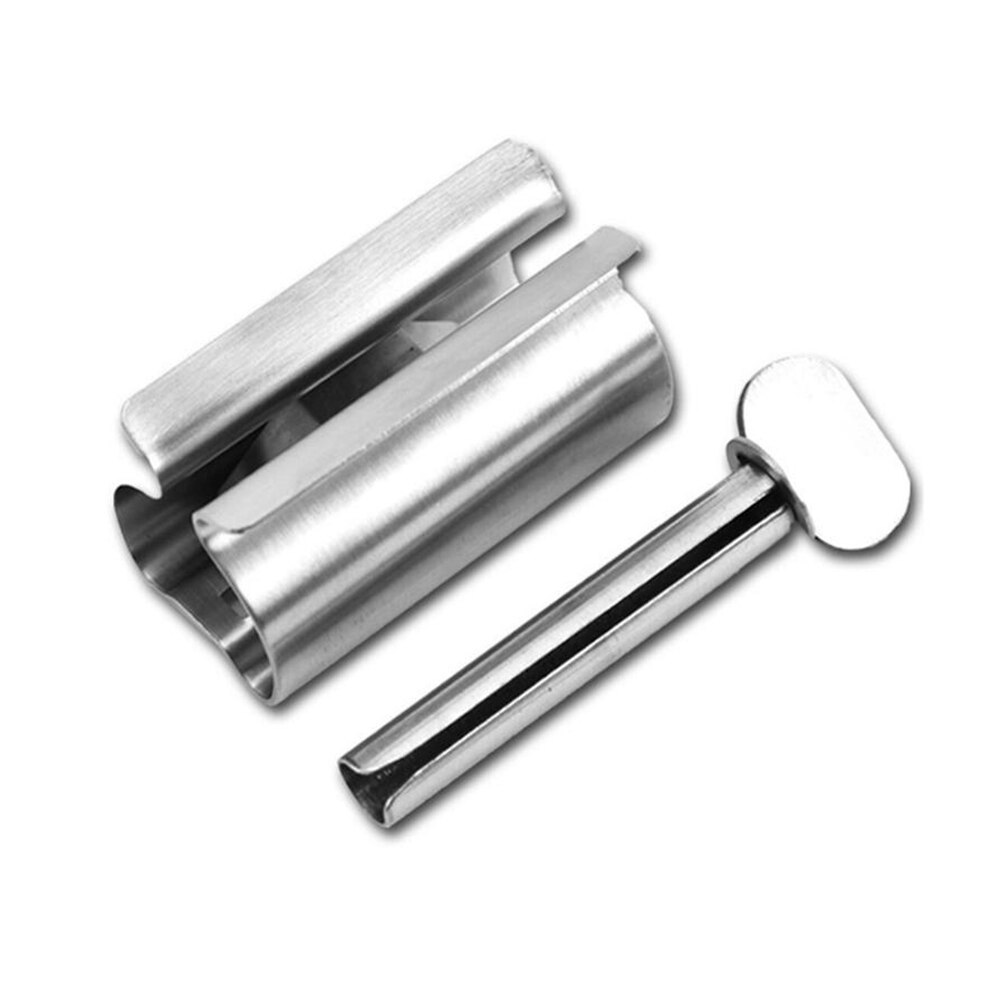 Manual Stainless Steel Tube Rolling Dispenser Toothpaste Face Cleanser Squeezer: Default Title