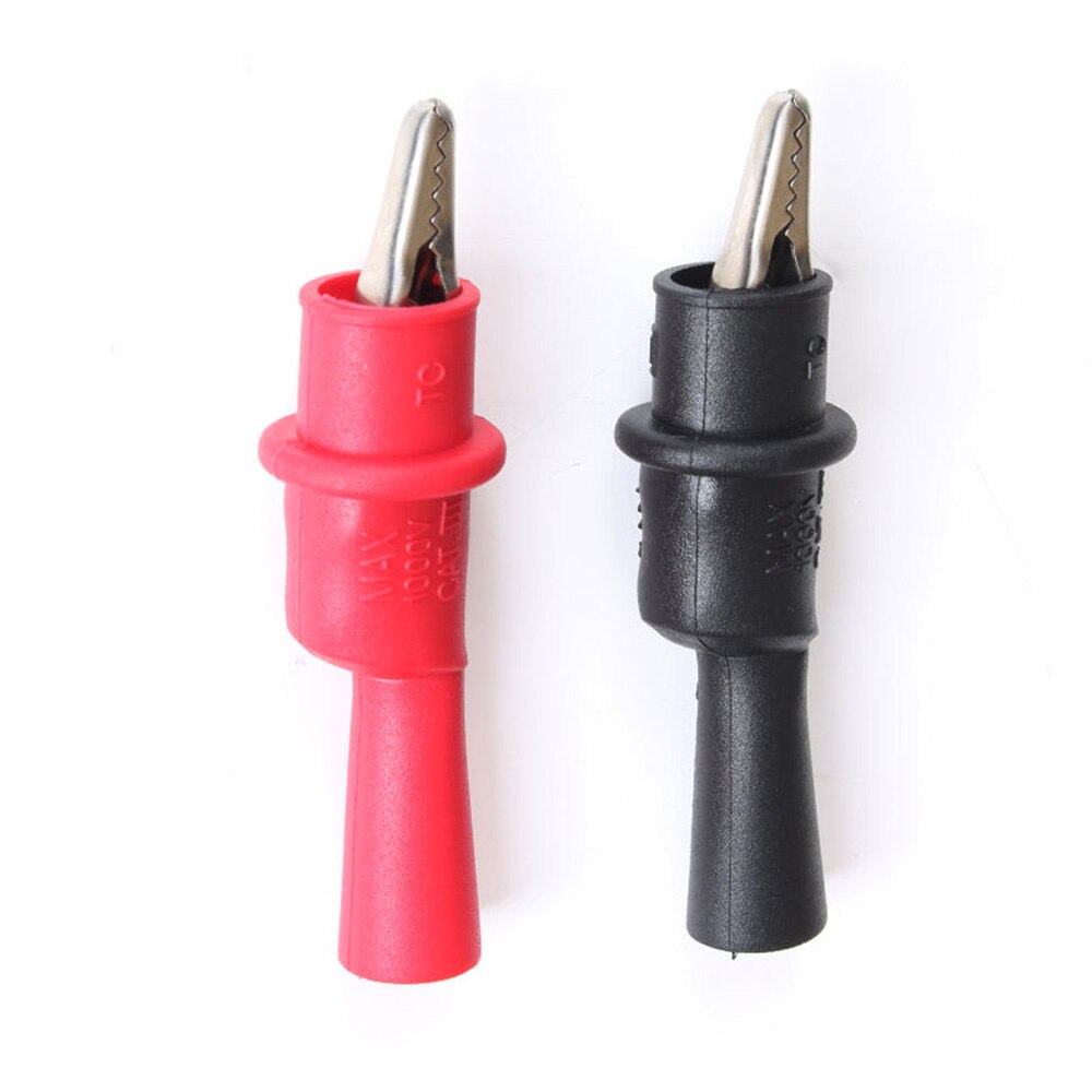 1 pair Soft-silicone-wire Digital Multimeter Probe Needle-tip Universal test leads with Alligator clip For LED tester Multimetro: Only clip