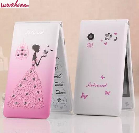 Unlocked Flip Telefoon D11 Dual Sim 1800Mah Card Vrouwen Meisjes Lady Leuke Led Zaklamp Mobiele Mobiele Telefoon Kuh Celular 2sim