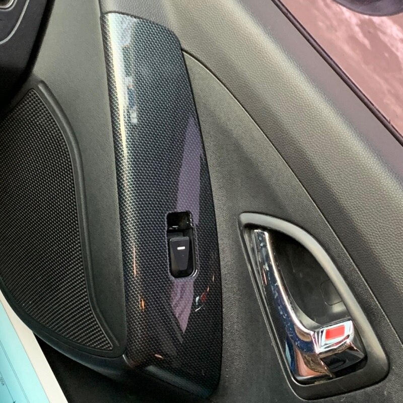 Carbon Fiber Printed Car AC Control Panel Sticker Cover Bowls Outlets Moulding Trim for Hyundai IX35