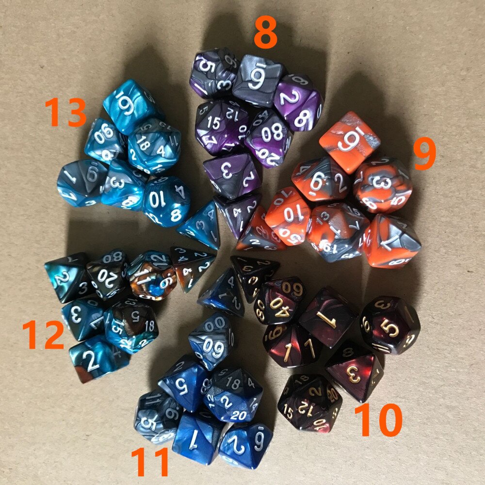 7 stücke Würfel einstellen mit Nebel wirkung d & d d4 d6 d8 d10 d % d12 d20 polyedrisch TRPG spiele Würfel einstellen für Bord Spiel: 10