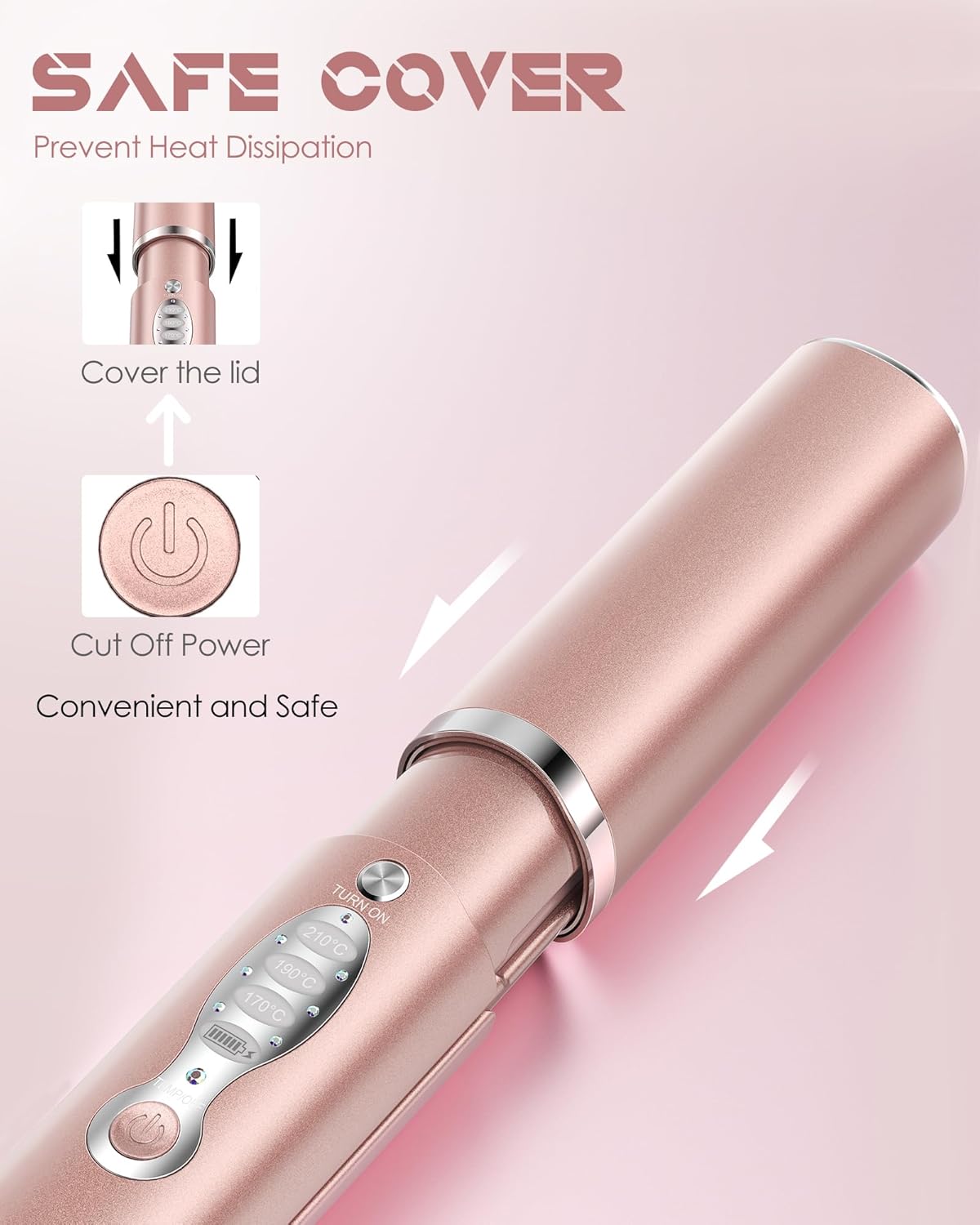 Kabelloser Haarglätter, 2-in-1, zum Glätten von Locken, Reise-Glätteisen, Dual-Voltage, 5000 mAh Akku, erhitzt in Sekunden