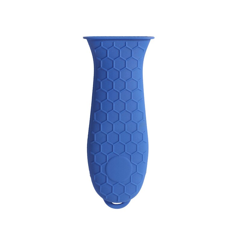 Silicone pot poignée couverture nid d'abeille pot poignée couverture poignée couverture anti-échaudage anti-dérapant pot oreille pince pot oreille couverture: blue