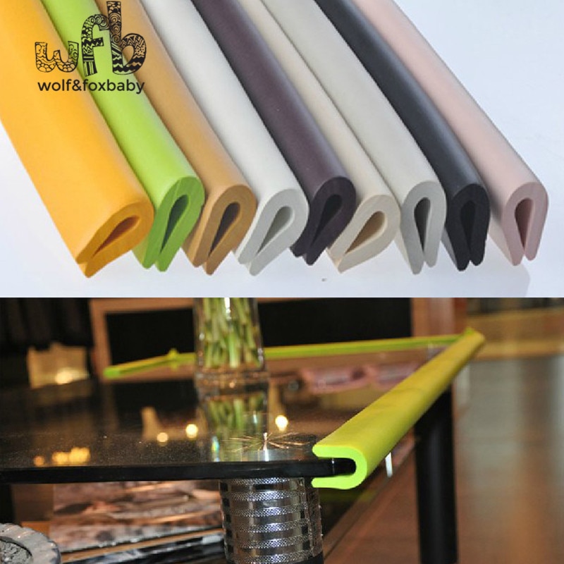 2 m Baby bumper strip Baby Veiligheid Hoek protector Tafelrand Corner Kussen Strip met 3 M Sticker u type