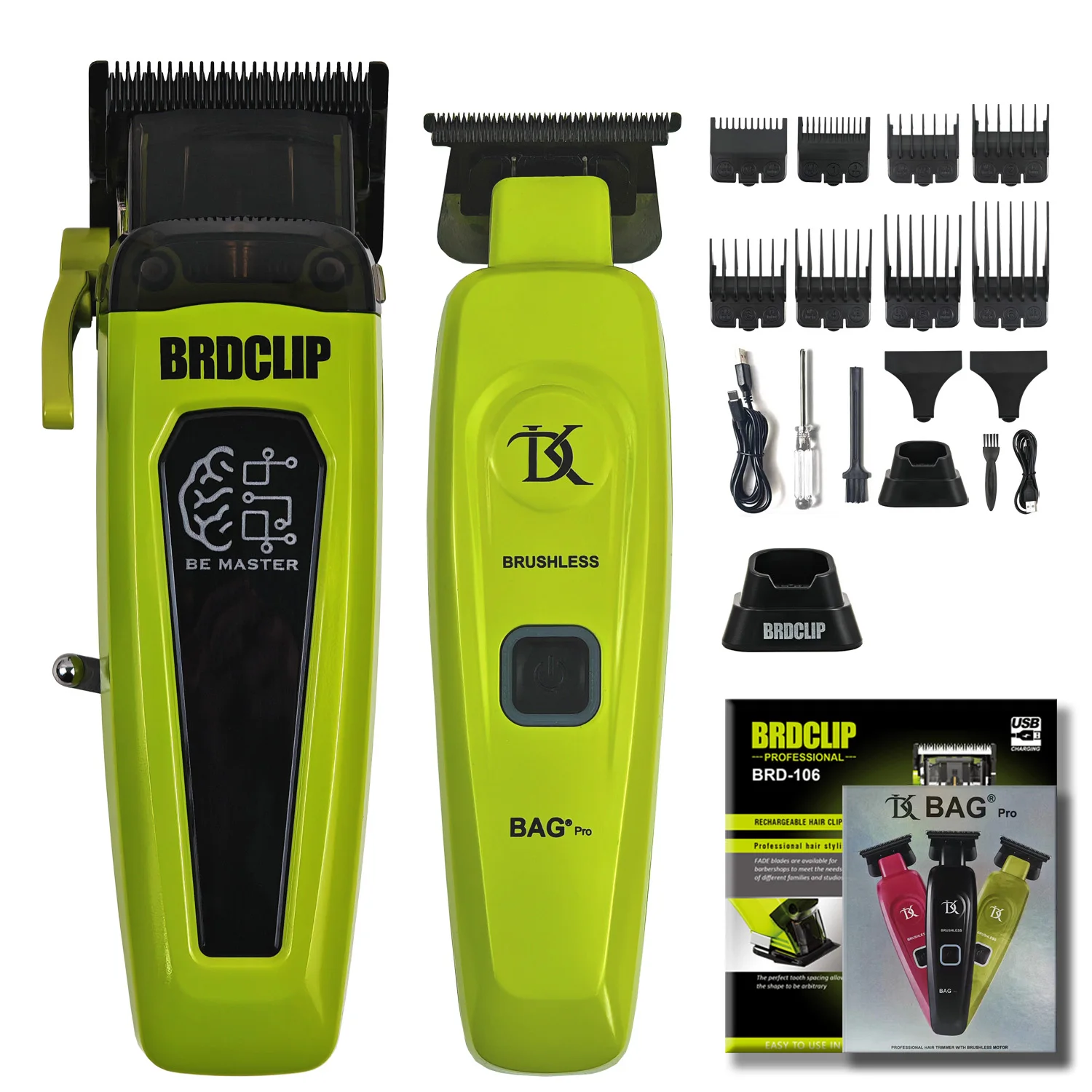 BRDCLIP 106 DK078 Professioneller Haarschneider 7500 U/min 7200 U/min Elektrischer Akku-Trimmer DLC-Klinge mit Ladestation Herrenfriseur