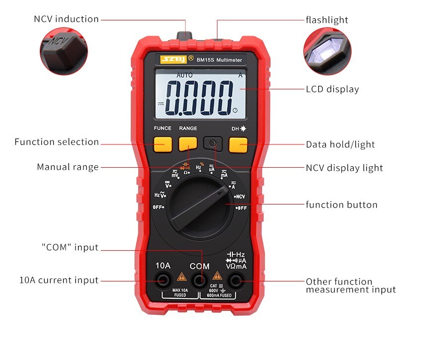 Digitale multimeter hoge precisie intelligente elektricien auto-range multifunctionele draagbare kleine multimeter