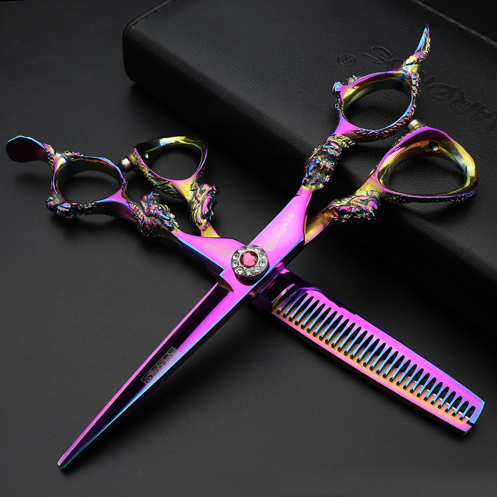 Sharonds Professionele Kappers Schaar 5.5/6/7 Inch Persoonlijkheid Jewel Vorm Haar Schaar Kappersscharen Gereedschap