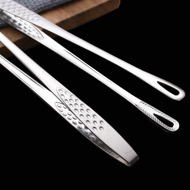 Rvs Eten Tang Lange Handvat Anti-Brandwonden Barbecue Tang Keukengerei Tang Brood Clip Gebak Klem Barbecue Keuken