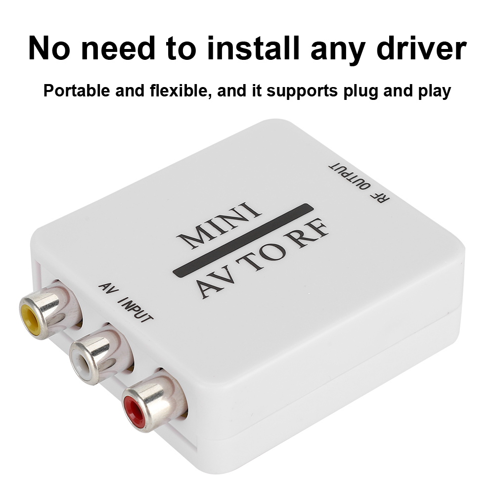 Adaptador av para rf, mini conversor de vídeo av para rf, driver, adaptador, comutador de sinal de tv, mini conversor de vídeo 61.25 67.25 mhz