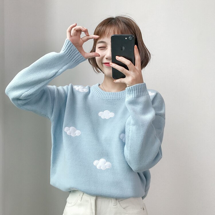 Gagarich , suéteres de invierno para mujeres, ropa coreana, suéteres de nubes dulces, suéter de talla grande para mujeres, Tops Kawaii