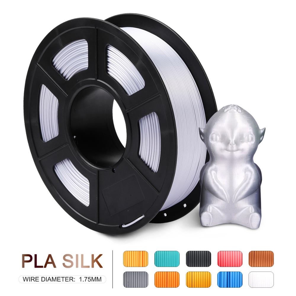 Di SETA Filamento PLA di SETA 1kg 2.2 lbs 1.75 millimetri 3D Stampante Filamento Nero di colore FAI DA TE per 3D stampa Ricariche con il Vuoto di imballaggio: Silk Silver