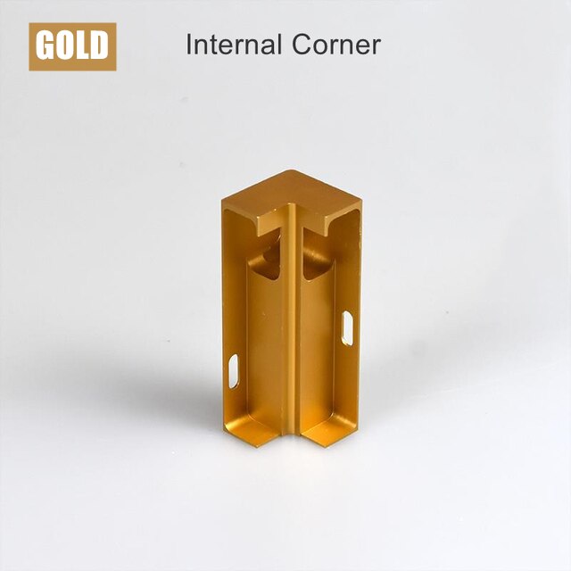 60mm/80mm LED Skirting Line Strip Light Aluminum Profile Accessories Baseboard Plastic Internal Angle External Corner Connector: Gold Internal / 80mm