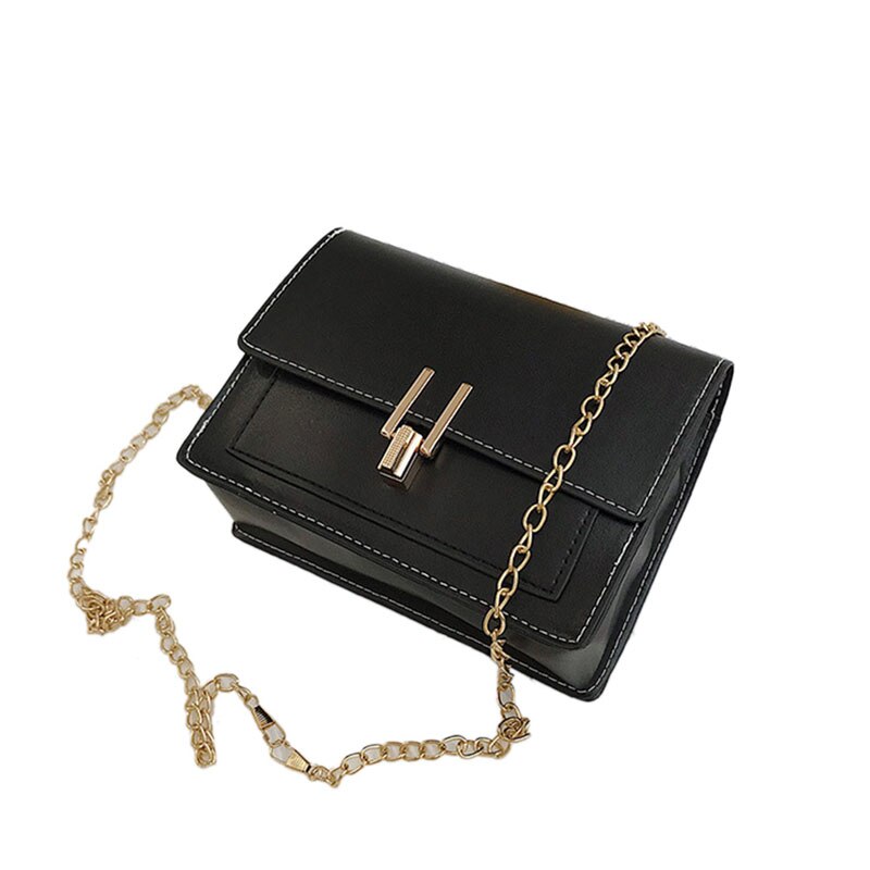 Schoudertas Voor Vrouwen Mode Pu Lederen Crossbody Tas Avond Clutch Portemonnee Met Metalen Ketting: Black