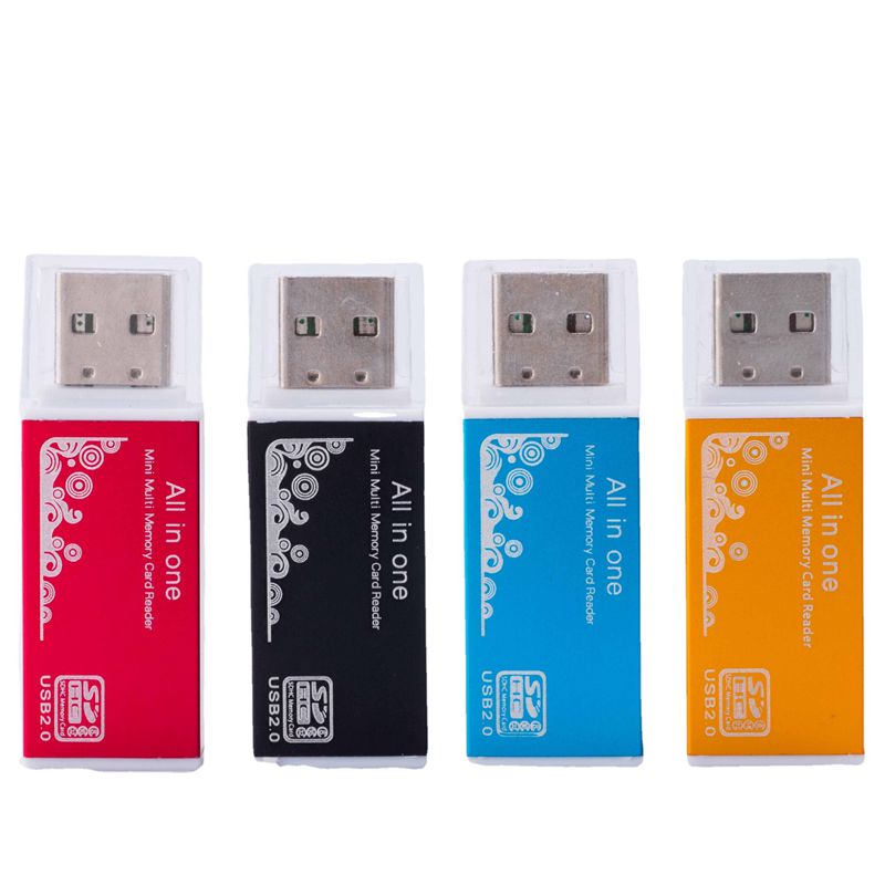 Lector de tarjetas de memoria 4 en 1 TF Micro M2 SD MS, adaptador USB 2,0 MMC de alta velocidad para ordenador portátil, Pc de escritorio, altavoz para vehículo