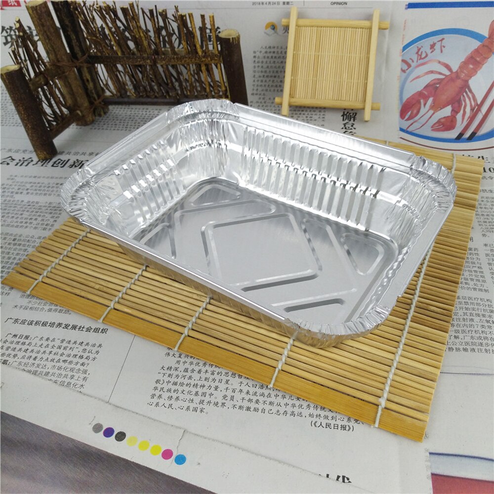 Barbecue Tin Carton Thickened Large Capacity Packing Box Disposable Meal Box Food Dessert Tin Carton Without Lids