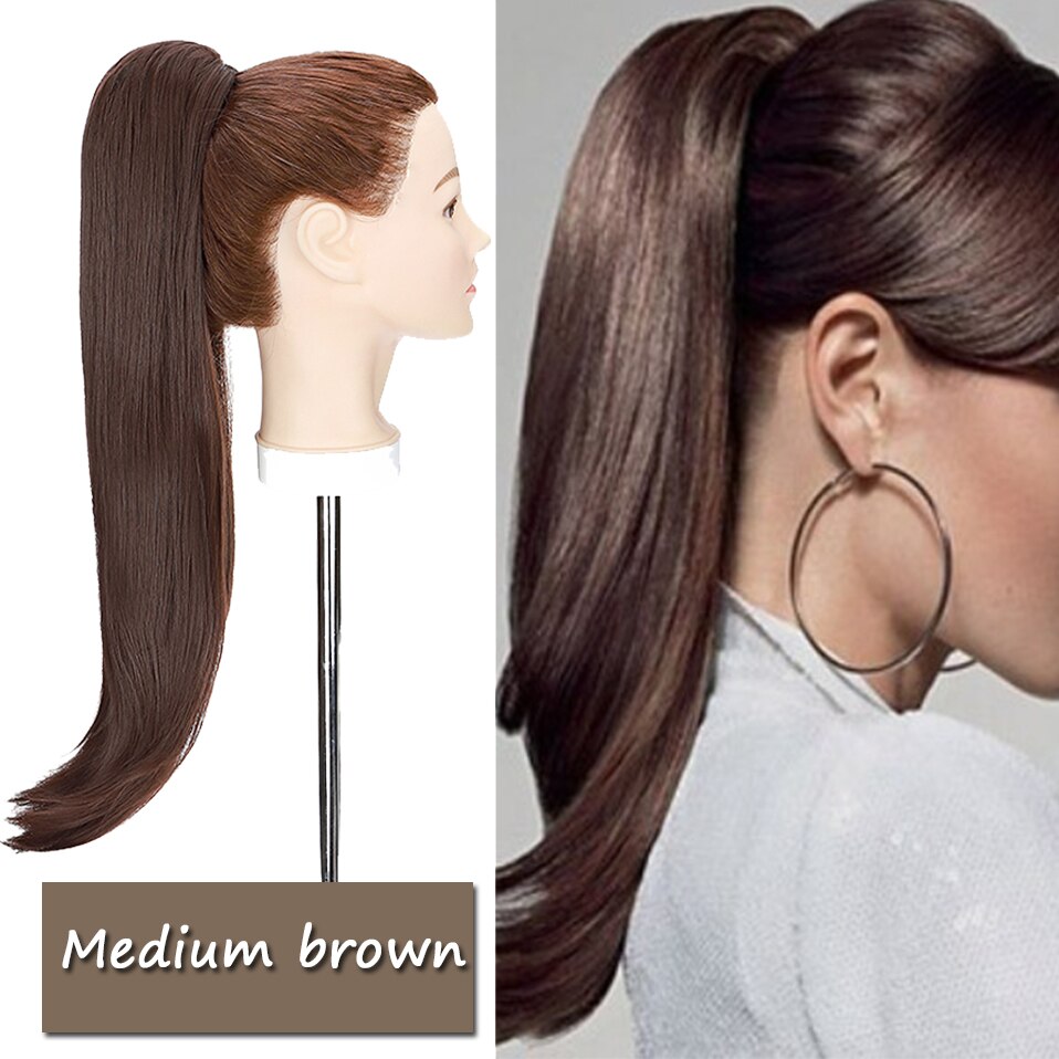 HAIRRO-extensiones de cabello sintético para mujer, extensión de cola de caballo con Clip, 22 pulgadas