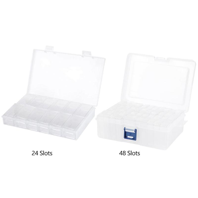 Transparante Diamant Schilderen Box Container Voor Sieraden Nail Art Accessorie