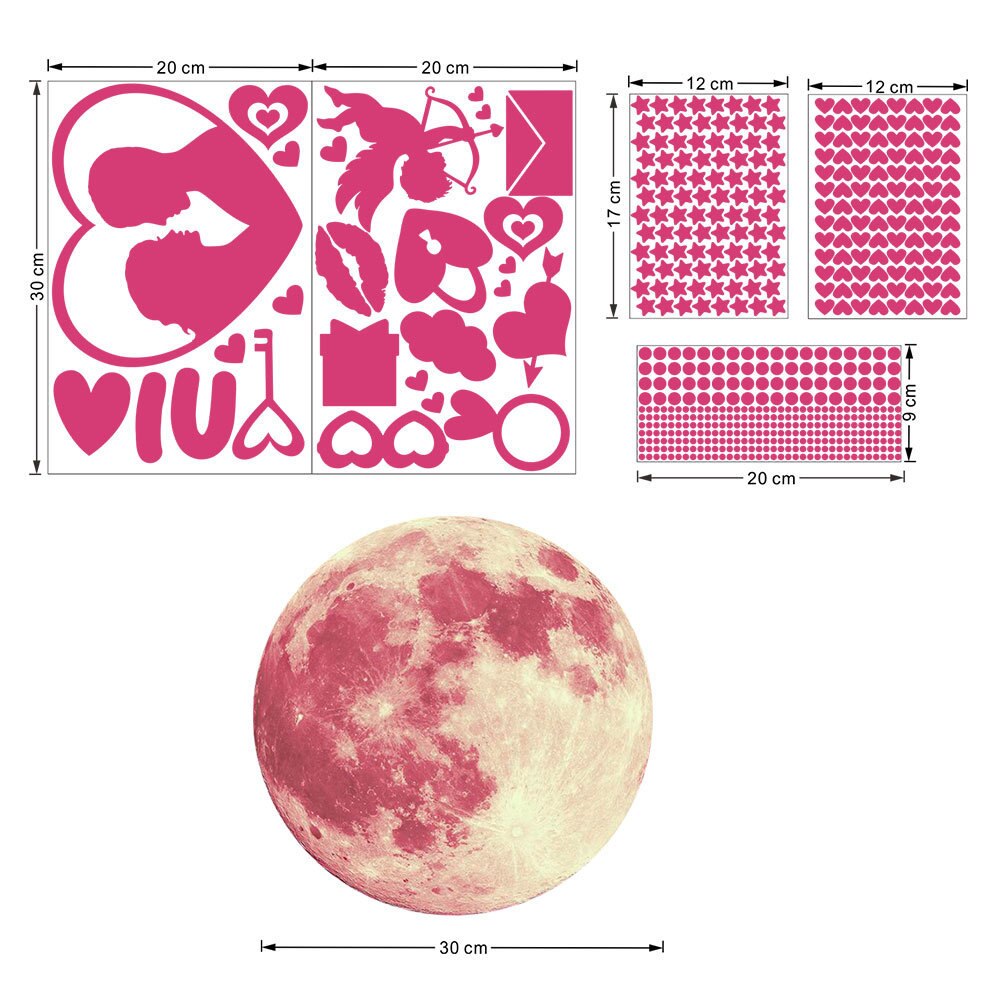 Autocollants fluorescents pour Couples, lettres d'amour qui brillent dans la nuit, pour de saint-valentin: love E