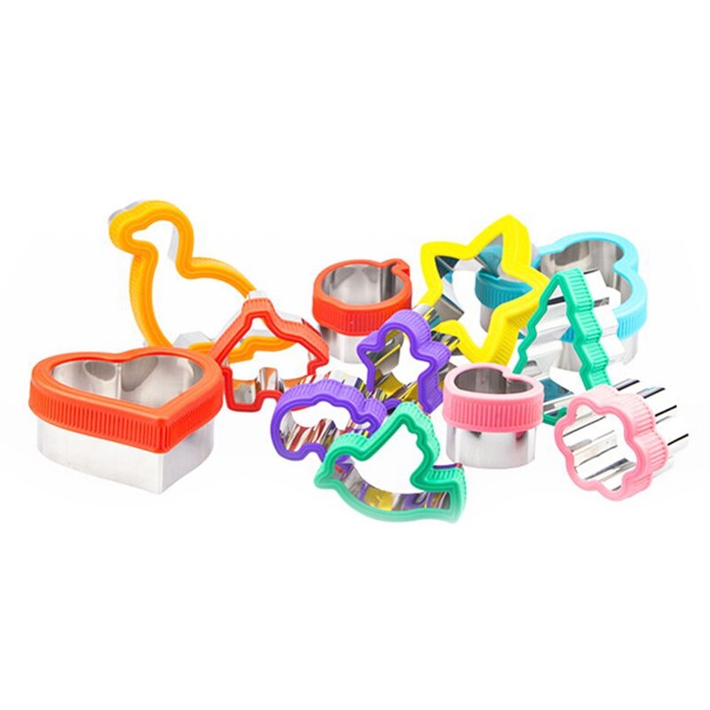 12 Stks/set Cookie Cutter Rvs Fondant Cutter Bakken Cookie Mold Biscuit Gereedschap: Default Title