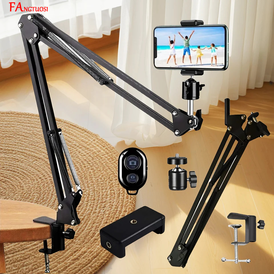 FANGTUOSI Tripods Phone Camera tripod Table Stand Set Photography Adjustable With Phone Holder For LED Ring Light
