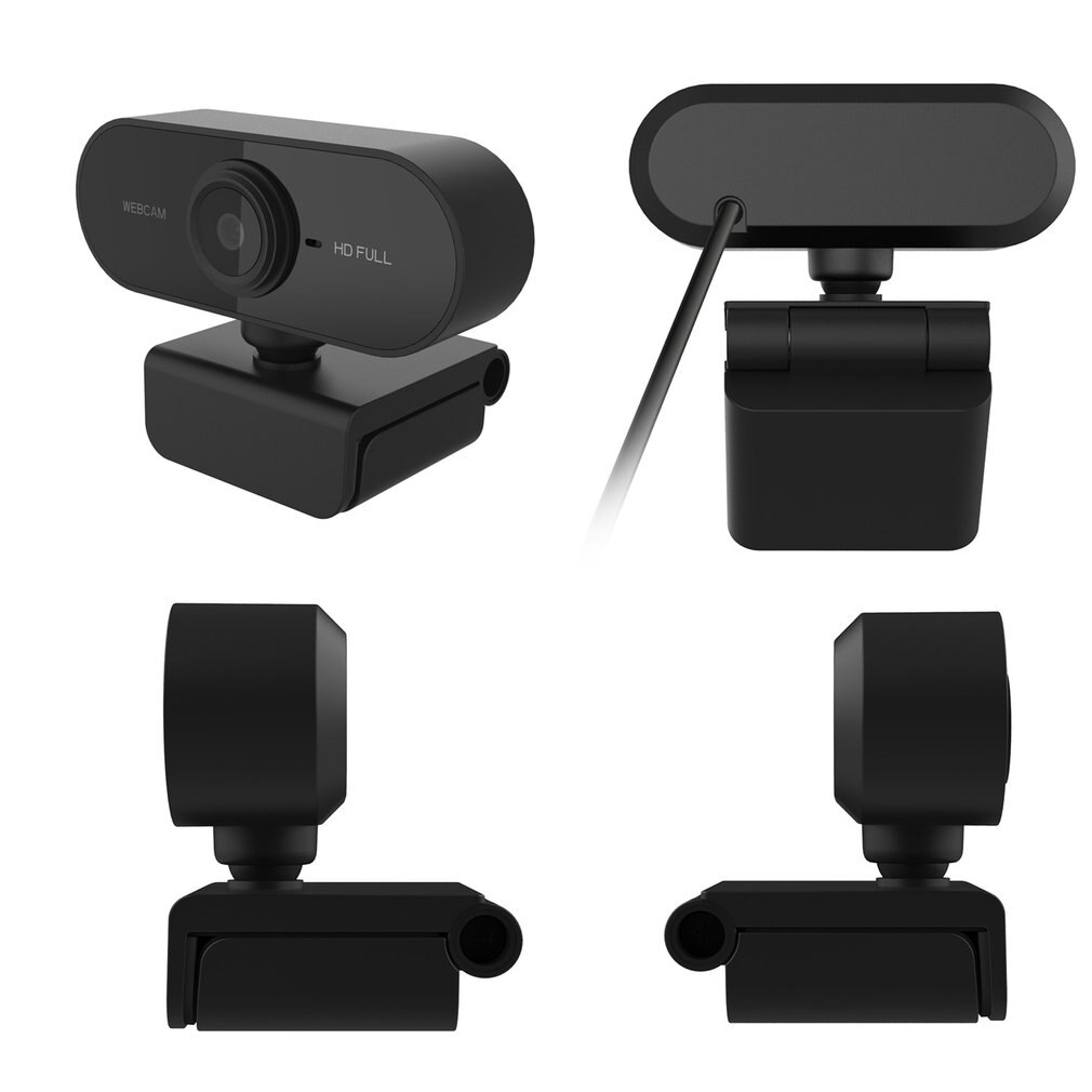 Webcam 1080P Full HD CMOS Webcam haut Microphone réducteur de bruit Correction automatique USB 360 degrés Base pivotante